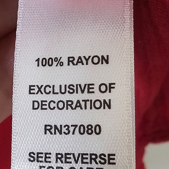 Cato Vivid Red XL Flowy Lightweight Rounded Neckline Top - Picture 4 of 4